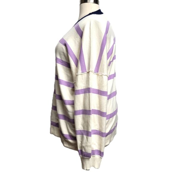 Oversized Contrast Drop Shoulder Long Sleeve Sweater 2XL - Picture 5 of 9